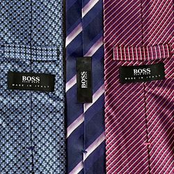 Designer Tie Bundle – 5 Men’s Ties (3 Hugo Boss, Michael Kors, Tommy Hilfiger) – Good Condition