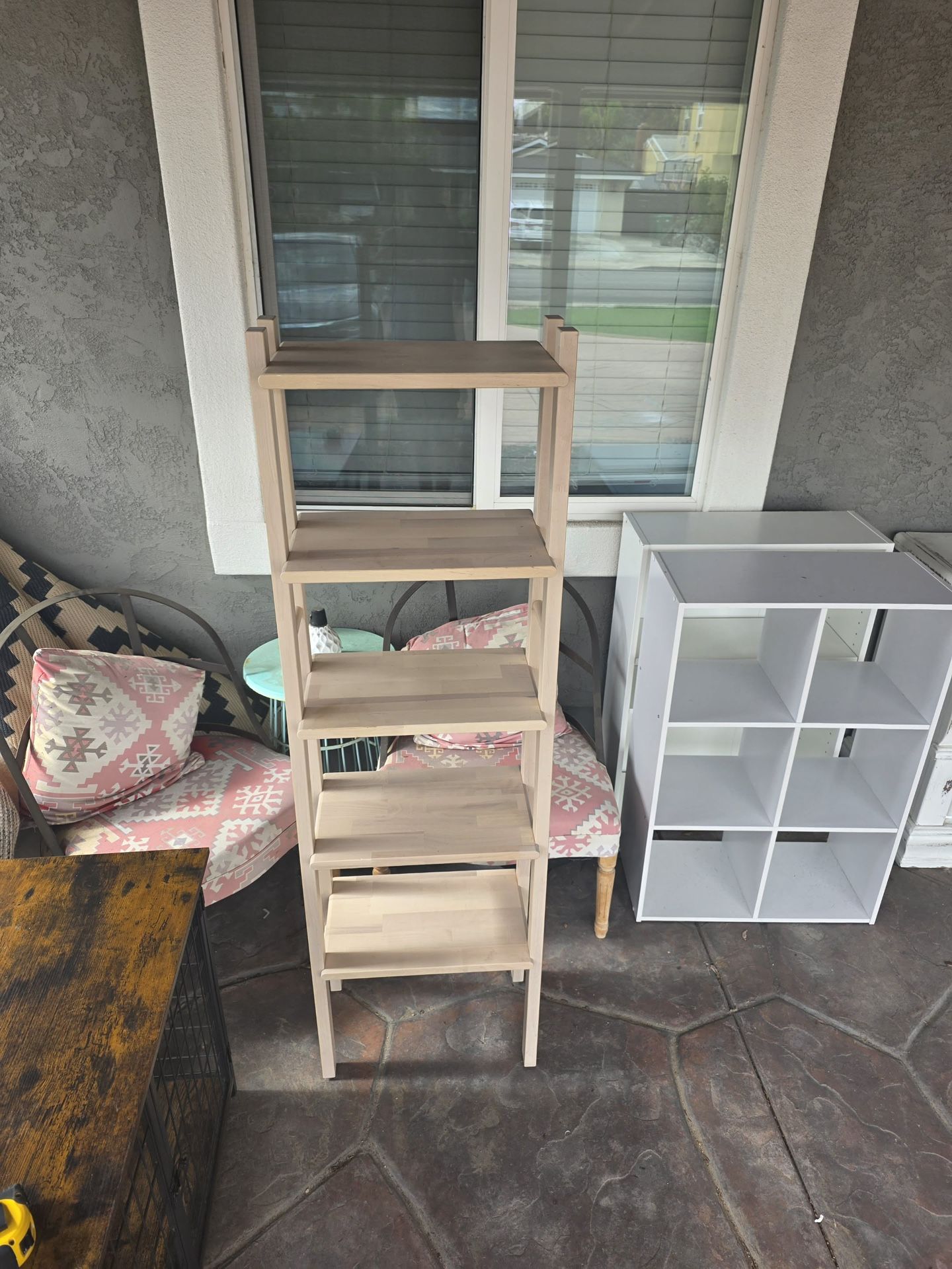 Natural Wood Ladder Shelf