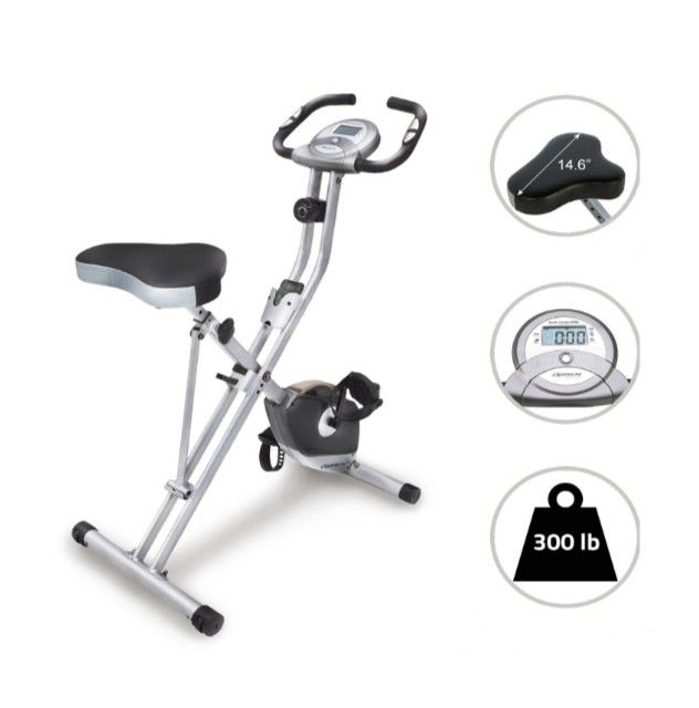 Foldable Exercise Bike with Pulse Monitoring for Home Workout