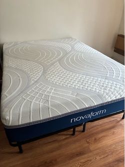 Queen extra thick memory foam mattress and frame