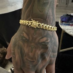 Silver, Gold Plated Chain And Bracelet 925. SP