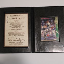 1993 TOPPS John Smoltz Autographed Card Treat Certified 