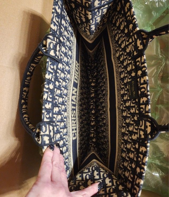 Monogram CD Blue Christian Dior Tote