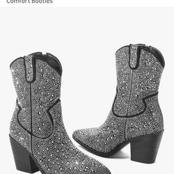 LUMUTA new western rhinestone cowboy boots(9.5)