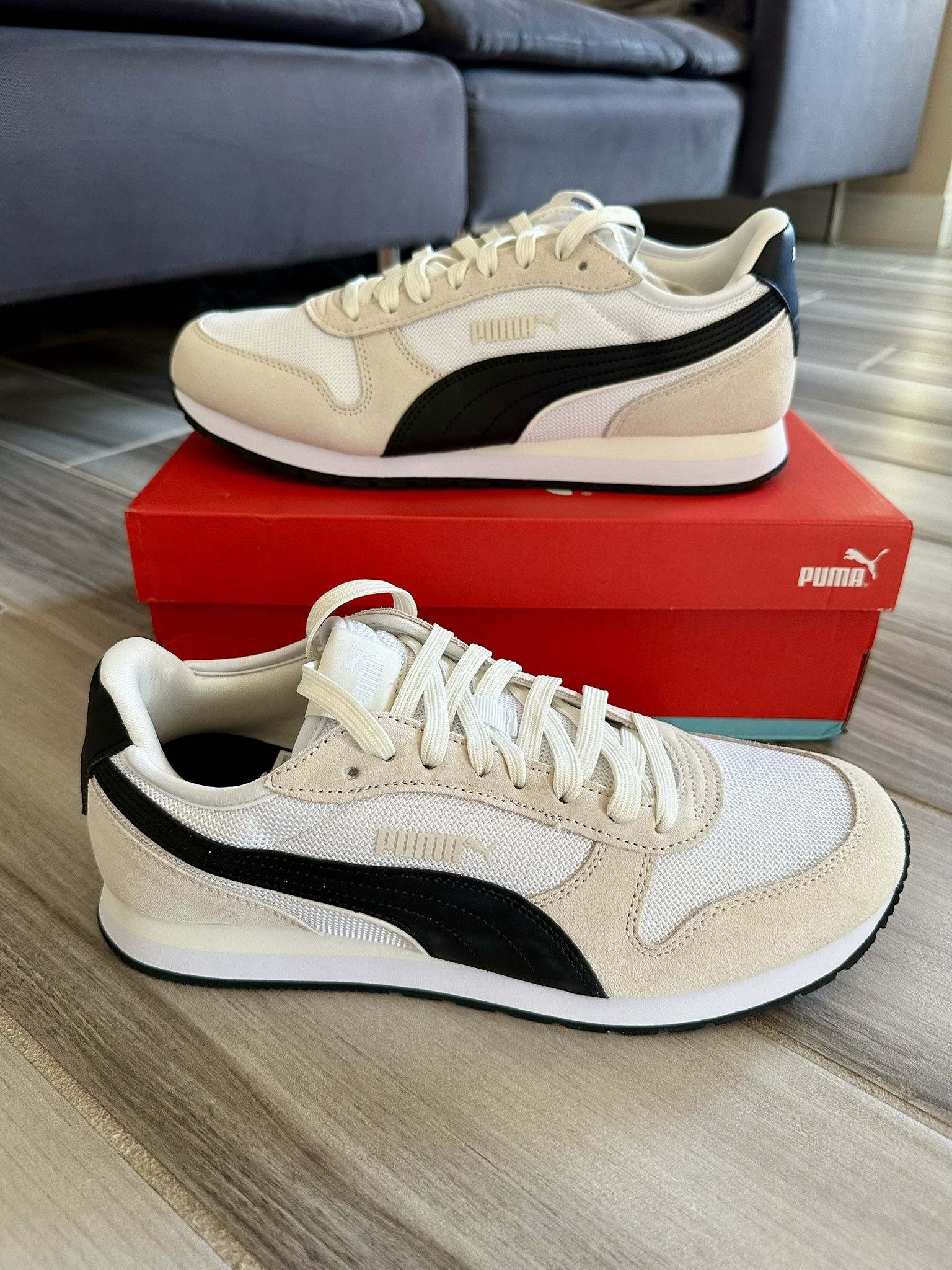Men's Puma ST Miler Casual Shoes - White Black Vapor Gray - Size 9, 9.5, 11, 11.5