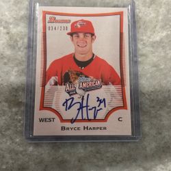 Bryce Harper Autograph-Bowman Aflac All American 