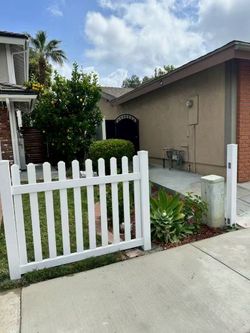 White Vinyl Picket Fence 4ft Height, 8ft Wide Panel