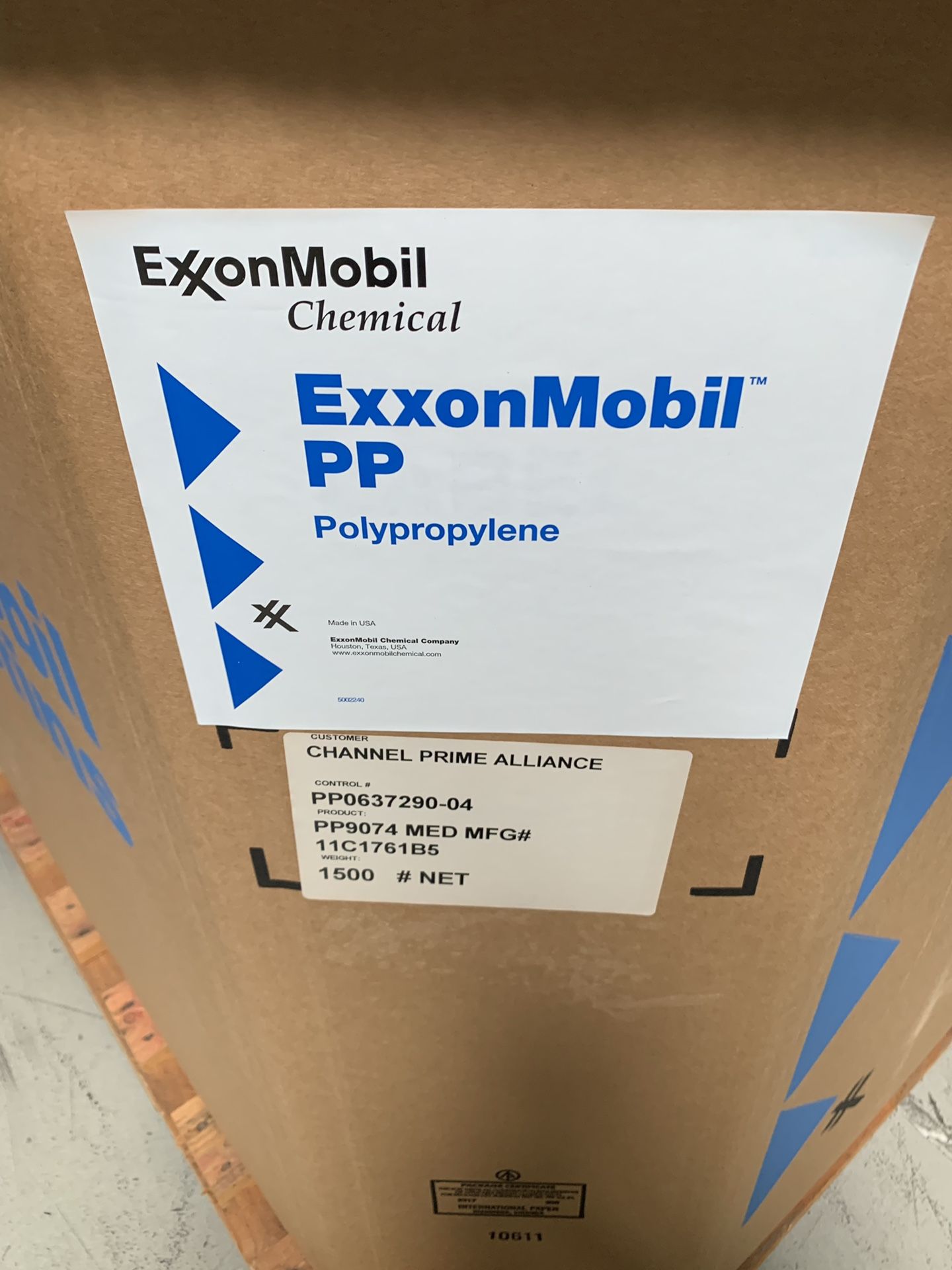 Exxon Mobil PP Polypropylene molding material PP9074 MED MFG