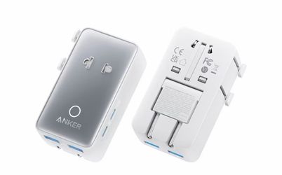 Anker Nano Travel Adapter, 5-Port Power Adapter with 1× 2-Pin AC, 2 USB A, 2 USB C for 20W, Smart Temperature Control, Works in 200+ Countries, Not a 