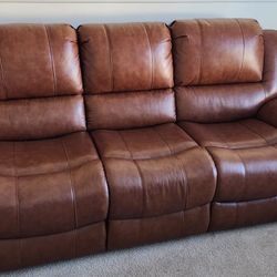 Two Recliner Leather Sofa