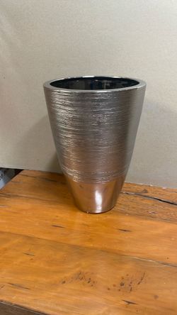 Silver Ceramic Decorative Vase