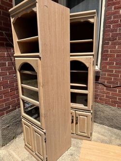 Tower shelves with tv stand