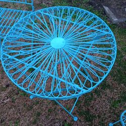 Antique Wrought Iron Folding Bistro Set 