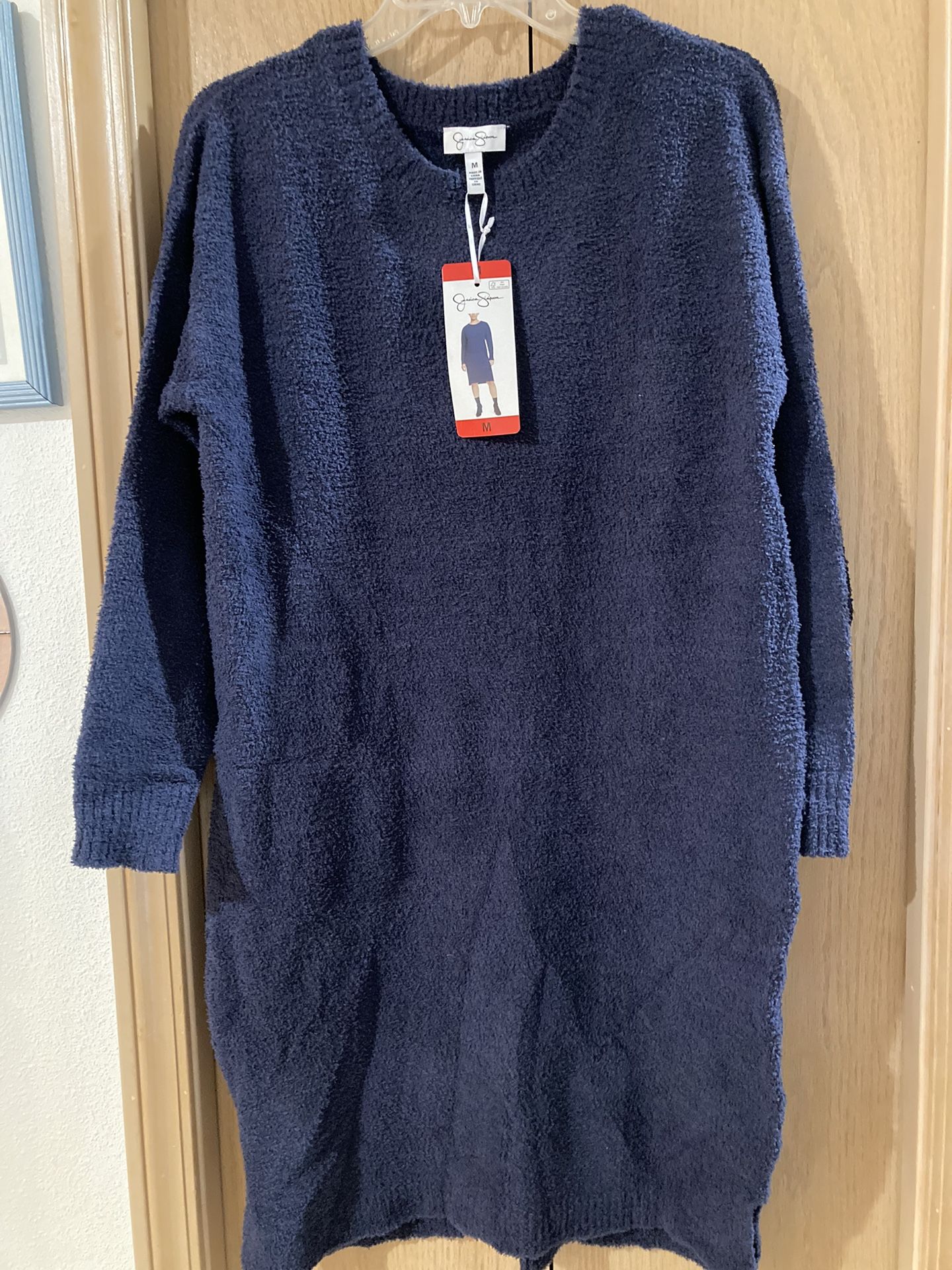 Néw Womens Jessica Simpson Navy Blue Sweater Dress Size Medium