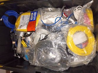 Tote of Ethernet Cables Various Lengths