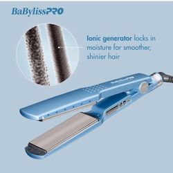 BaBylissPRO Nano Titanium Ionic Flat Iron Hair Straightener, Hair Straightener Iron for Professional Salon Results and All Hair Types

