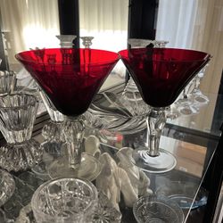 Ruby Red Martini Glasses – Set of 2