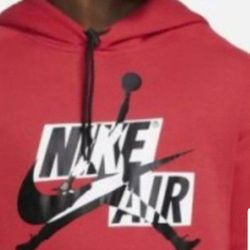 NIKE AIR JORDAN JUMPMAN RETRO STYLE LIMITED EDITION MEN'S FLEECE PULLOVER HOODIE SWEATER SIZE LARGE RED STANDARD FIT BRAND NEW WITH TAGS .