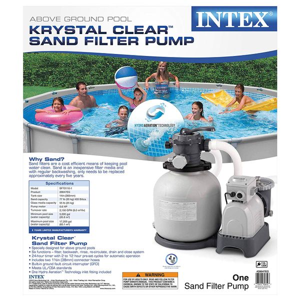 Intex Krystal Clear Sand Filter Pump For Above Ground Pools 14 Inch Intex Krystal Clear Sand Filter Pump For Above Ground Pools 14 Inch 110 120v With Gfci In Santa Ana Ca Offerup