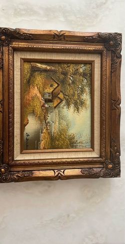 Antique painting and frame