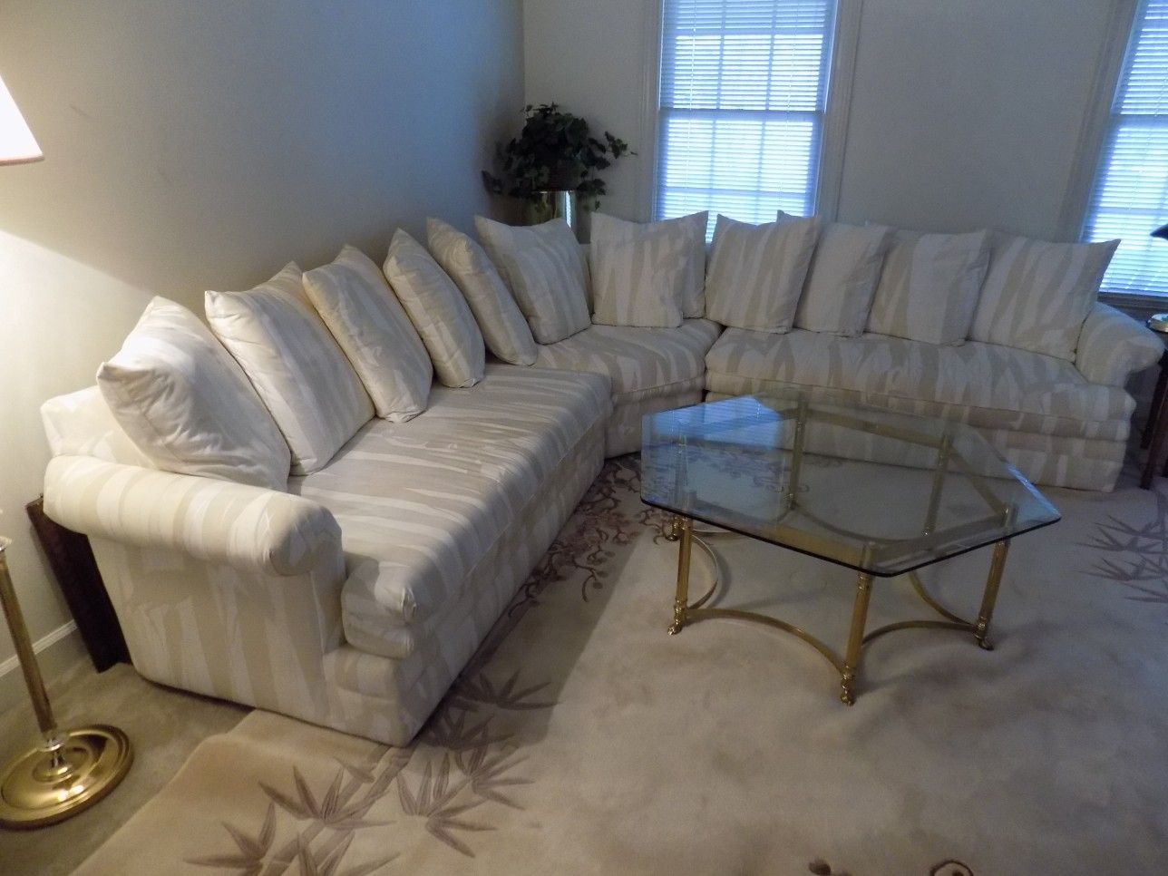 White-Cream 3 Pc.Sectional Sofa Excellent Used Cond.