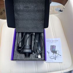 FIFINE Gaming Microphone for PC Computer PS5 PS4 Laptop, USB Streaming Microphone with RGB, Condenser, Mute Button, Gain Control for Recording-A6NEO