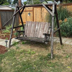 Outdoor Wooden Swing Bench 