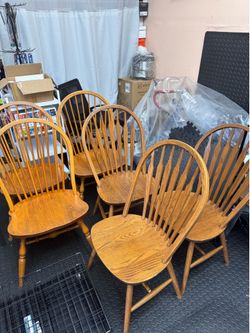 6 wooden dining chairs