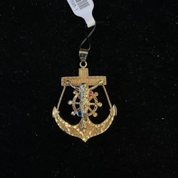 14k Jesus Cross Anchor 41698-1