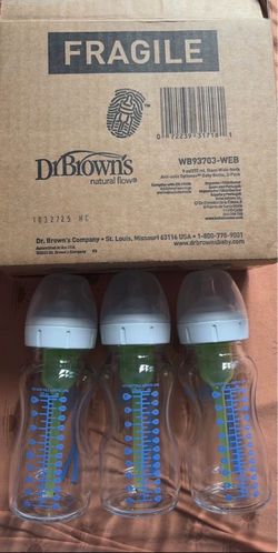 Dr brown wide neck glass bottles 9oz 3ea