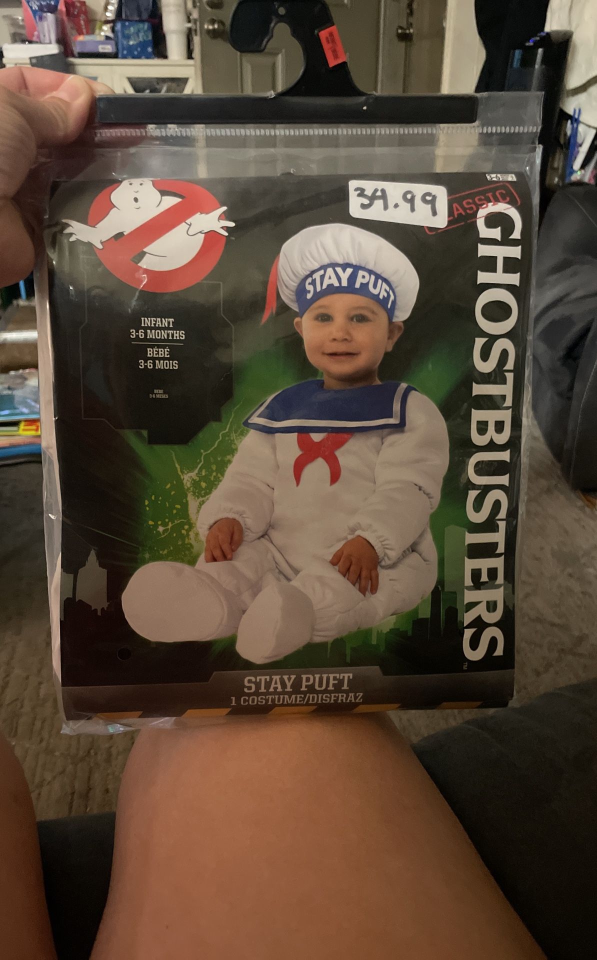 Baby/infant Ghostbusters stay puff marshmallow man costume Halloween dress up pictures size 3 to 6 months new