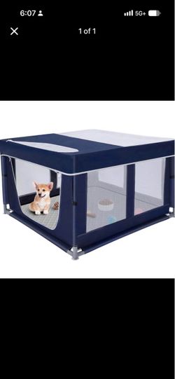 Dog playpen with pee pad