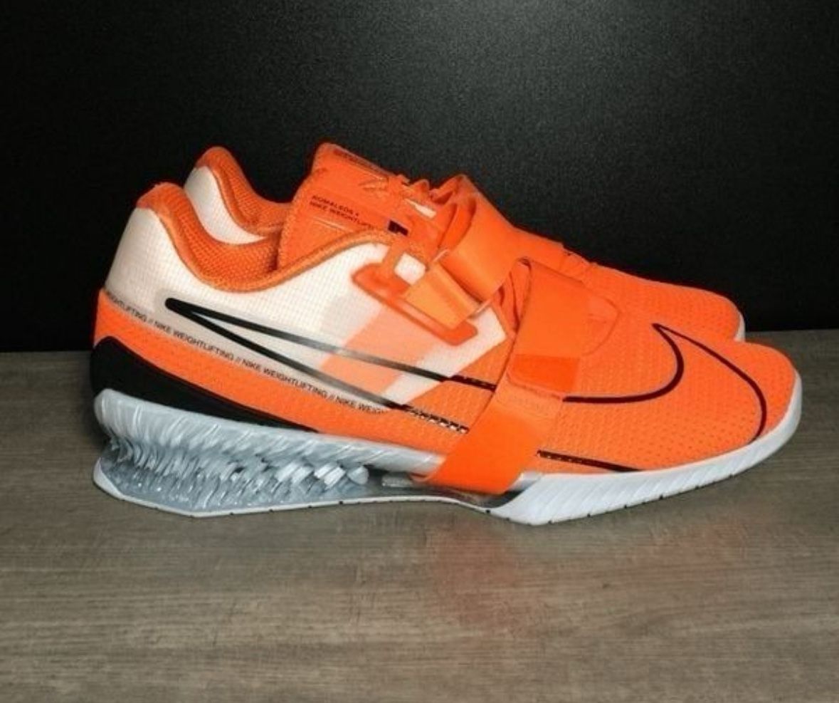 Nike Romaleos 4 IV Weightlifting Shoes Orange White Black CD3463-801 Men's 13
