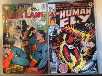 2 Vintage Comic Books - Superman and Human Fly