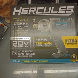 Hercules 20v 3/4  Ultra Torqi. Impact Wrench With Friction Ring