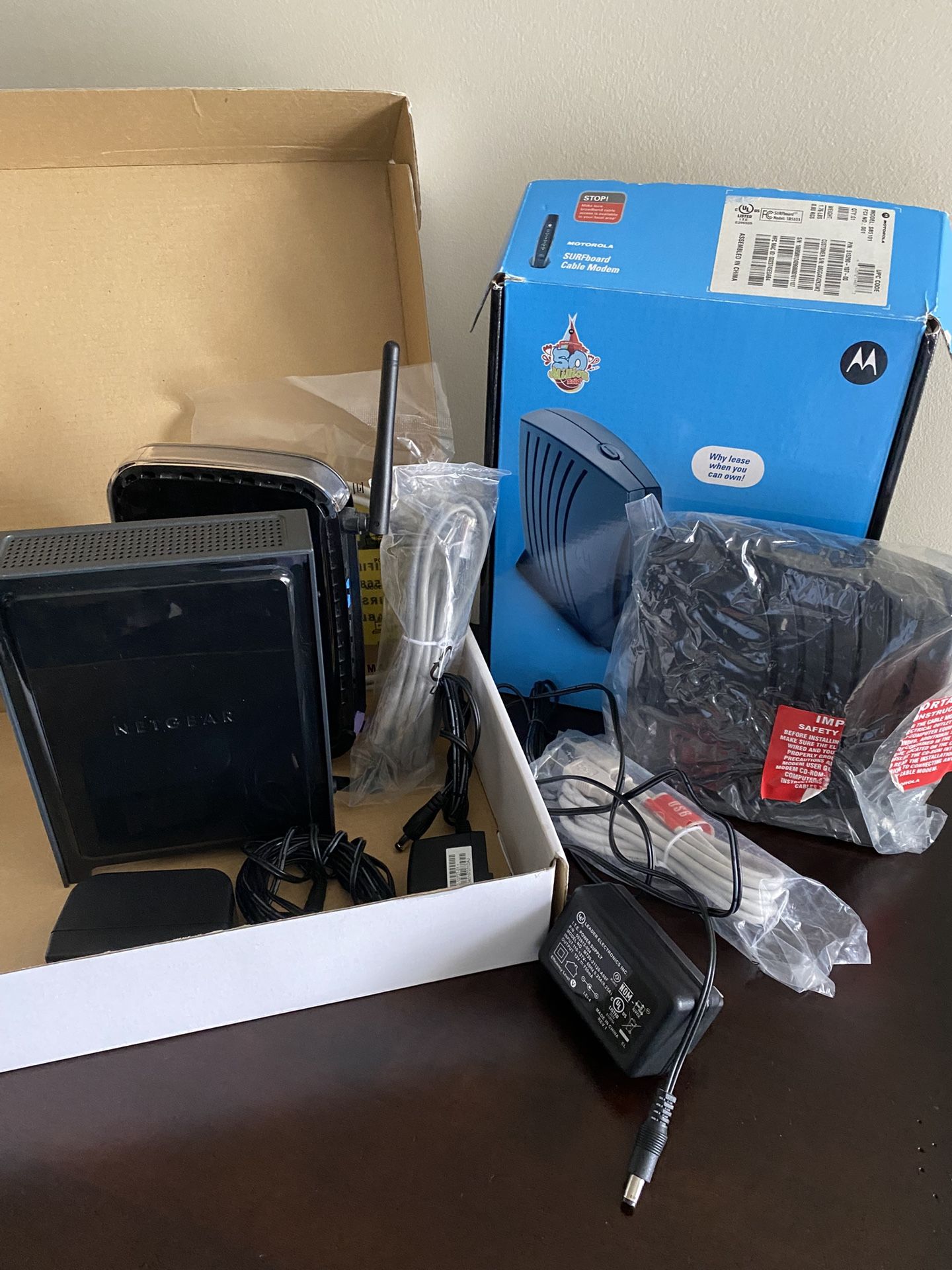 Motorola Cable Modem and Netgear Router