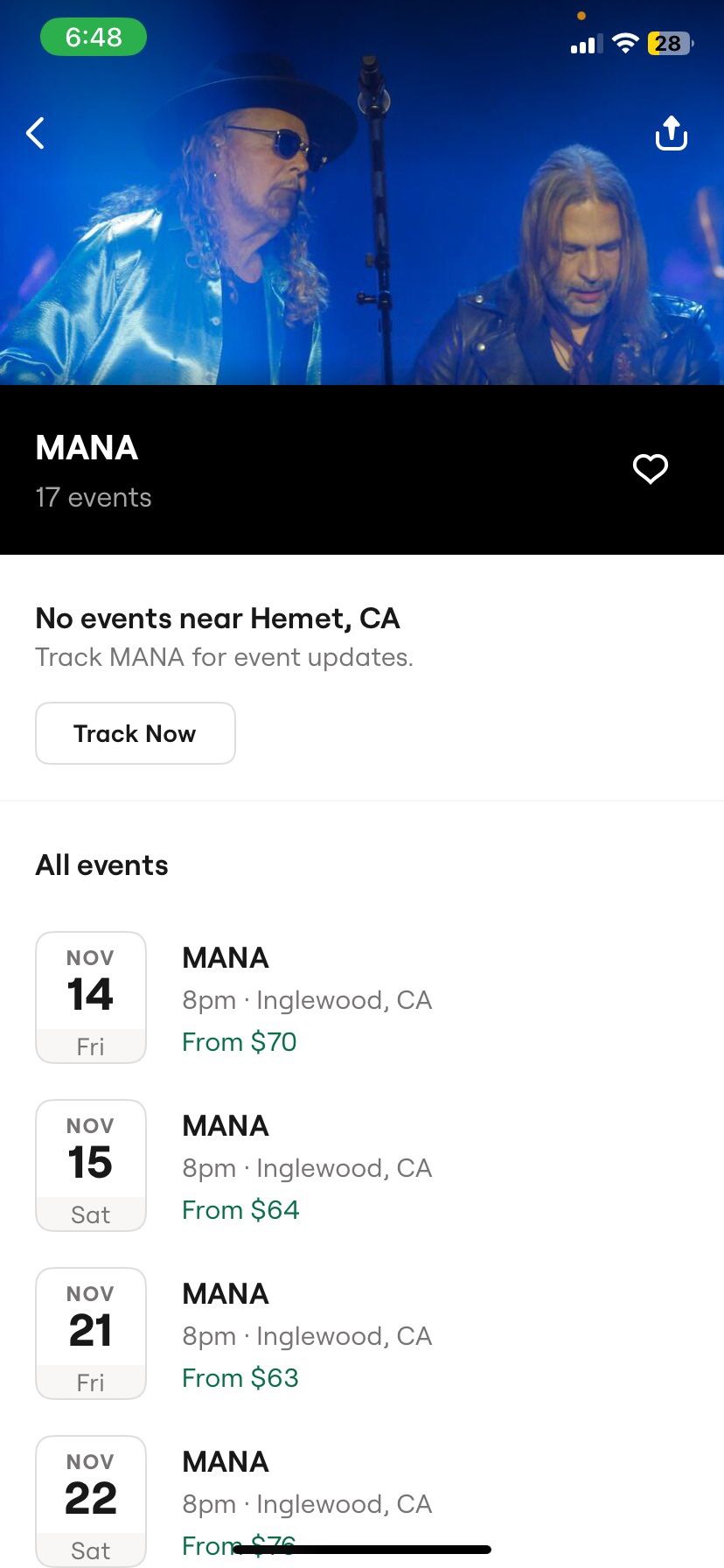 Maña Concert Tickets Friday Nov. 14