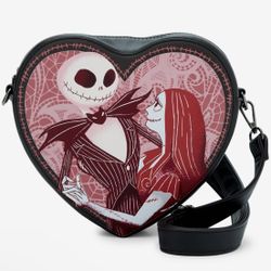 Nightmare Before Christmas Jack And Sally Valentines Day Love Heart Crossbody Bag