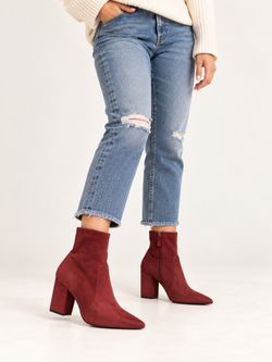 On 34th Lydiaa Burgundy Block-Heel Ankle Booties — Size 7.5 — New in Box