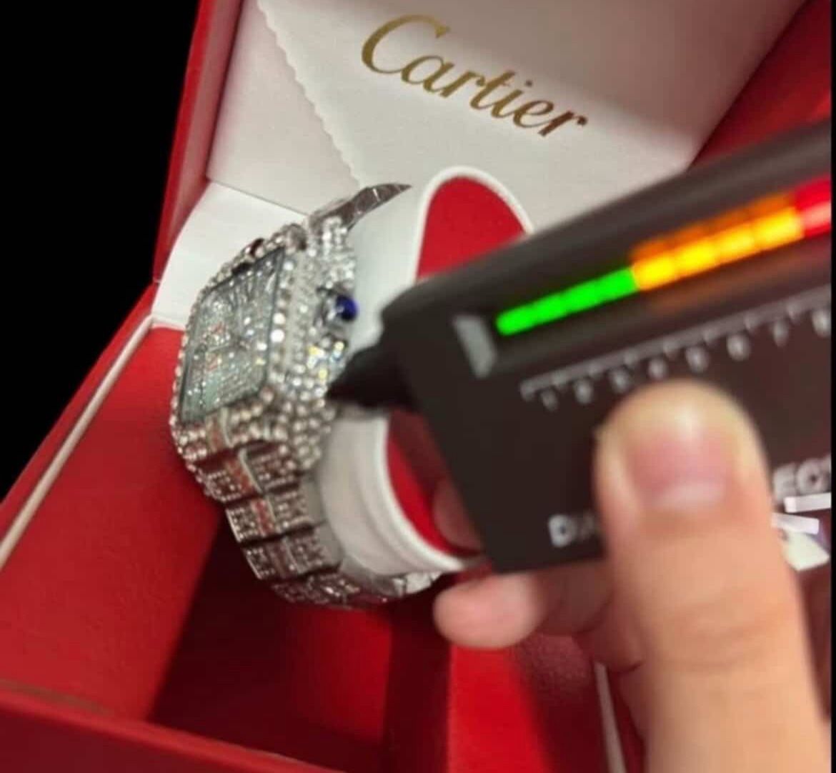 β¨ Luxury Silver Timepiece w/ Moissanite Shine + Box & Papers β¨