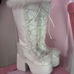 demonias fur boots camel 311