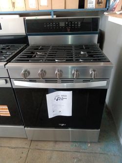 New whirlpool stainless steel gas stove 5 burner