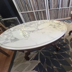 Set Of 2 Vintage Victorian Made In Italy Marble Tables 