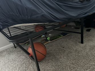 Black Steel Platform Bed