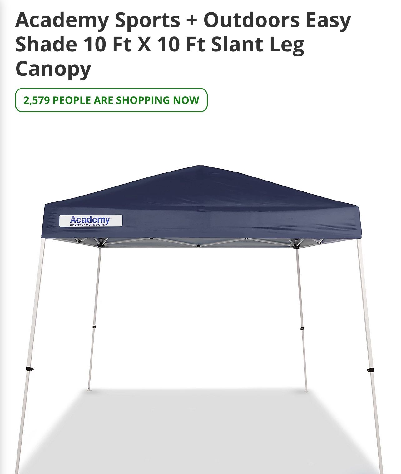 Academy EZ-up Pop Up Tent