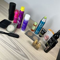 Cosmetics And Hair-care Products. Most Of The Bottles Full