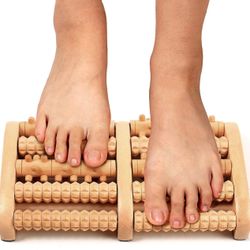 Thera flow wood duel foot massager roller XL relax relieve pain