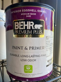 New Behr premium plus eggshell enamel color gray $35