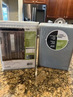 New Gray Blackout Curtain Panels – 2 for $20