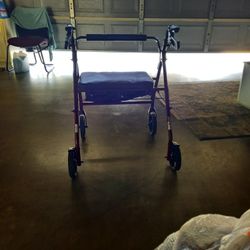 Sit Down Walker For Heavy People With Cushion Seat